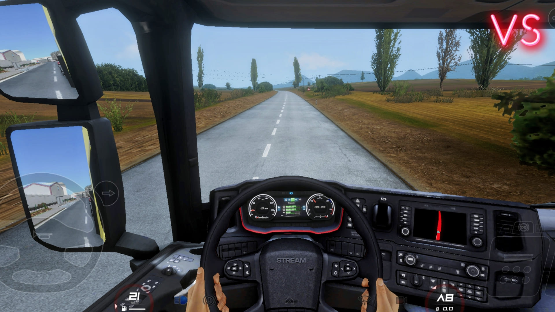 Visão realista do motorista no Truckers of Europe 3 Android