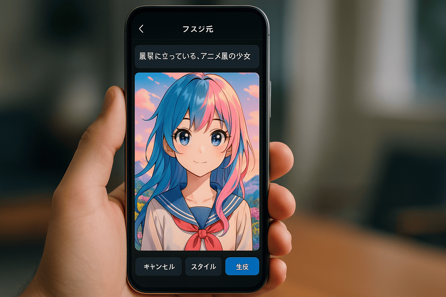 Avatar anime criado por IA no PixAI