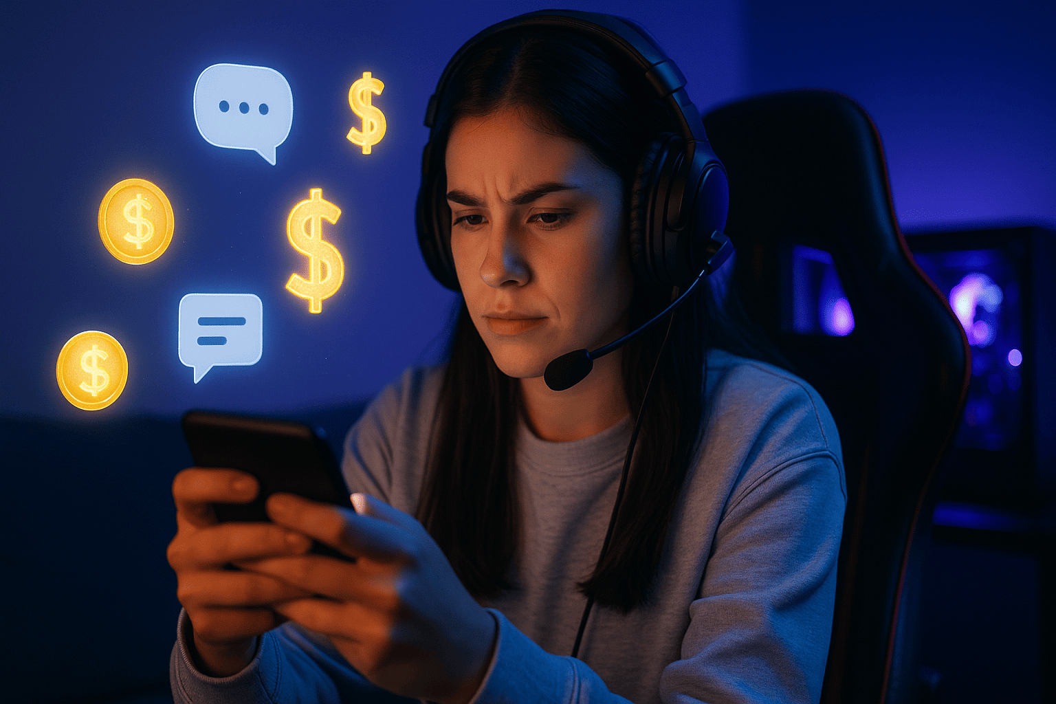 Pessoa testando um jogo com microfone e recebendo dinheiro via PlaytestCloud