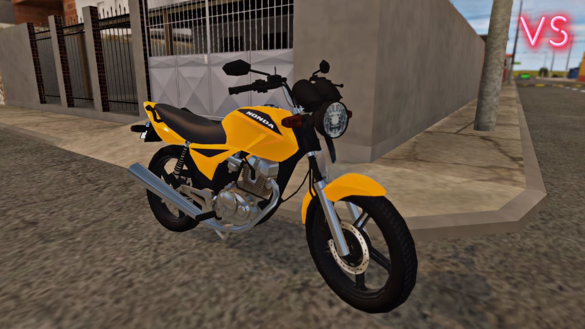 MOTO AMARELA ESTACIONADA