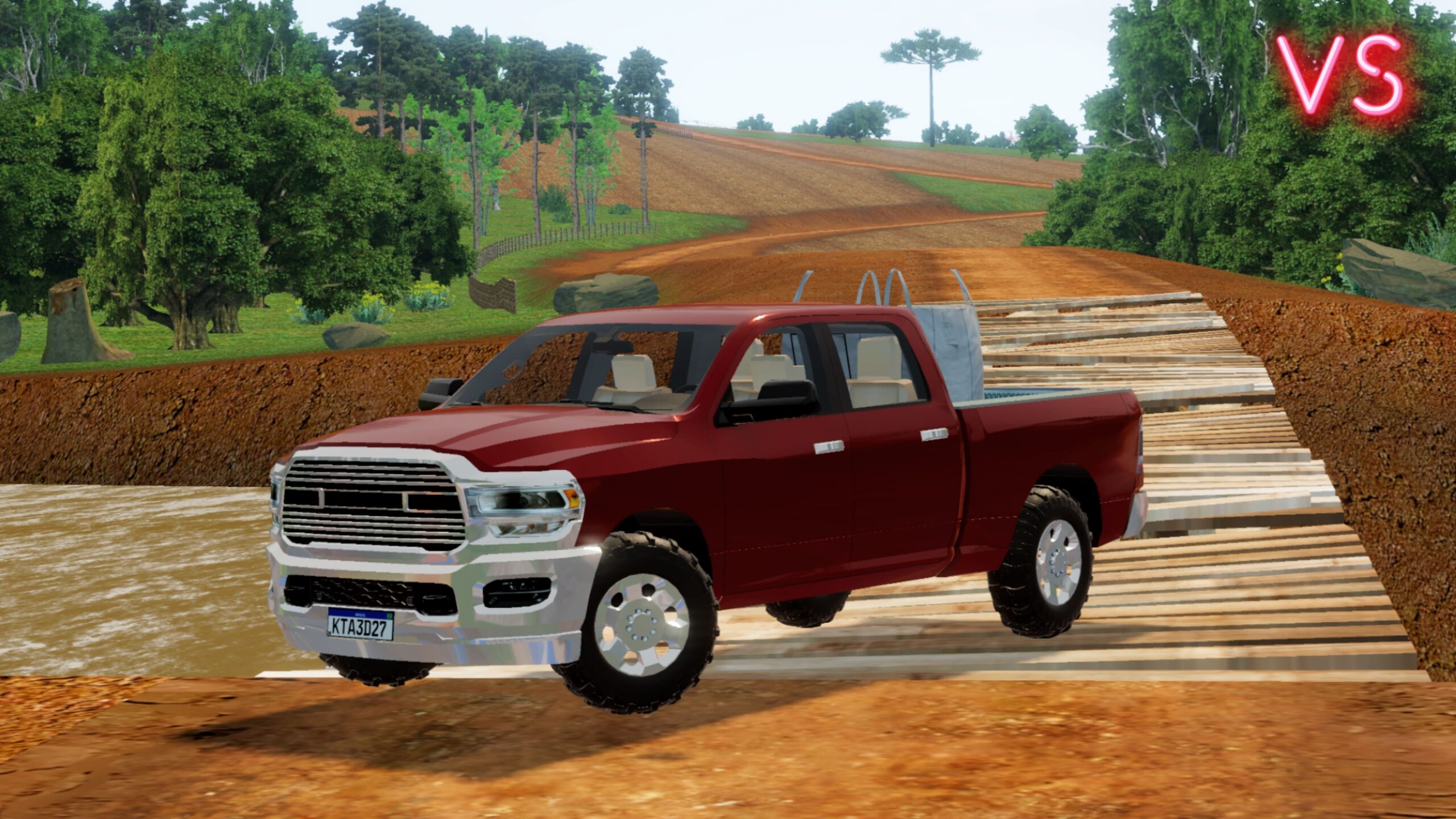 Dodg Ram em meio a paisagem