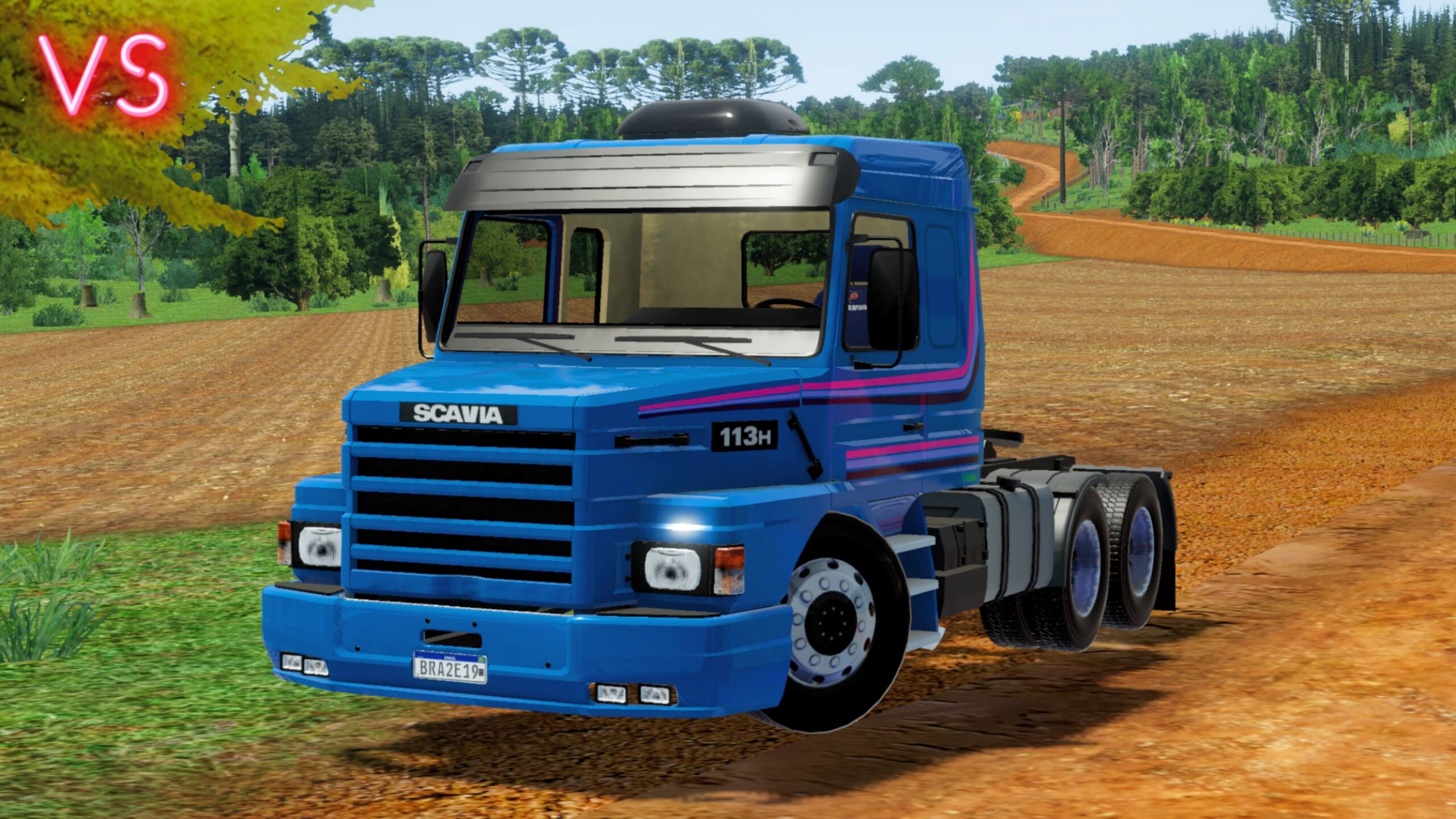 Caminhão estacionado na beira da estrada