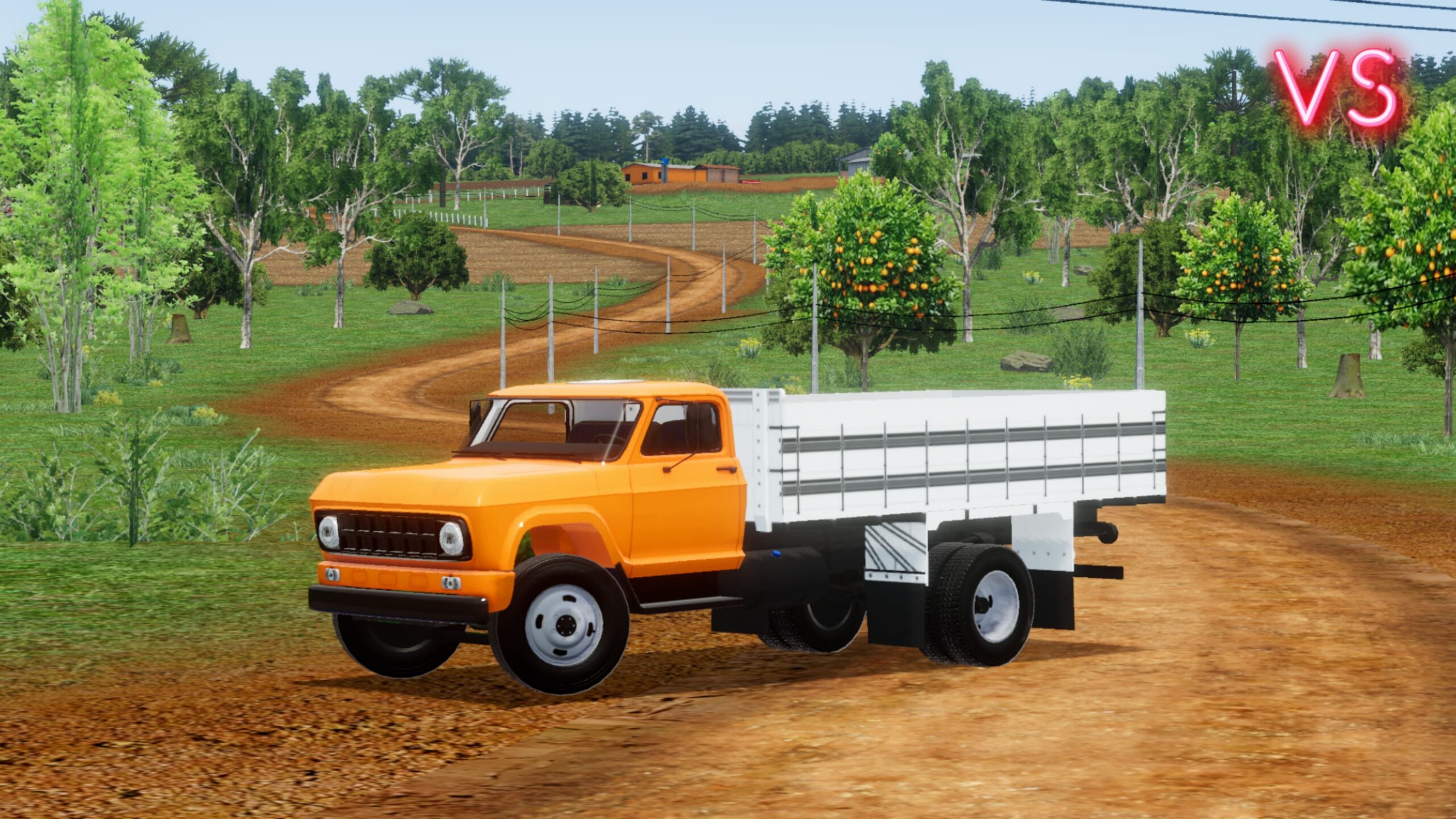 Caminhão em meio a paisagem