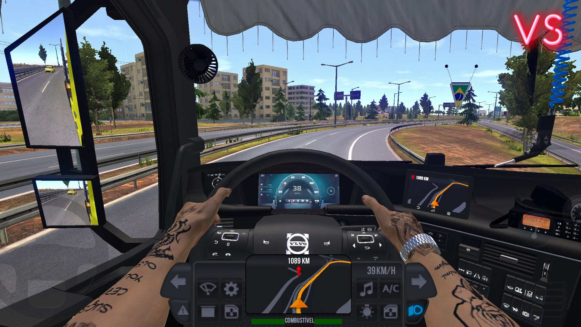 Dirigindo Caminhão moderno