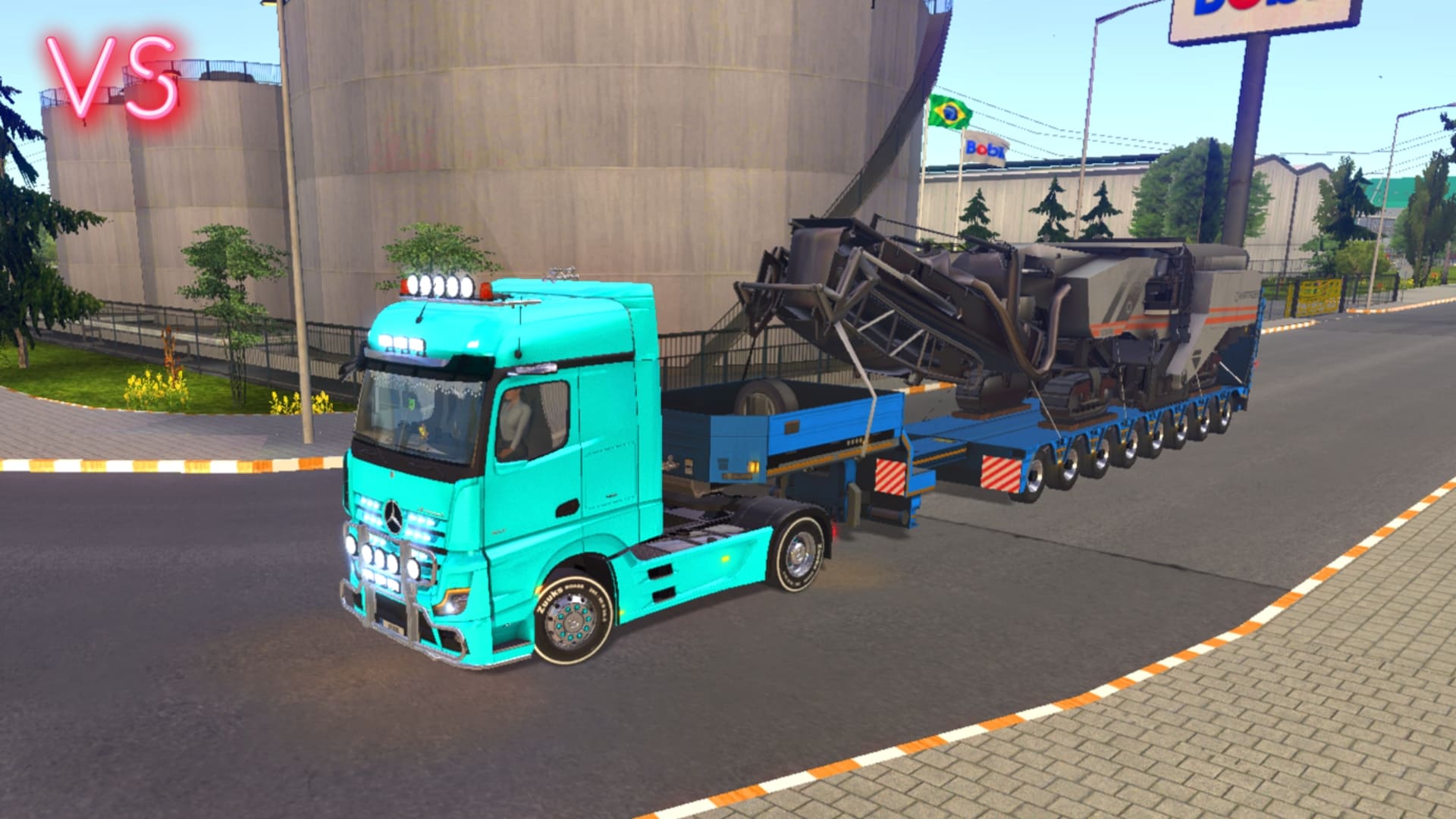 Mercedes puxando carga pesada