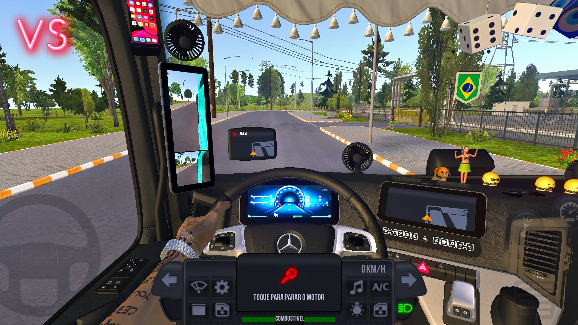 Dirindo caminhão com carga pesada