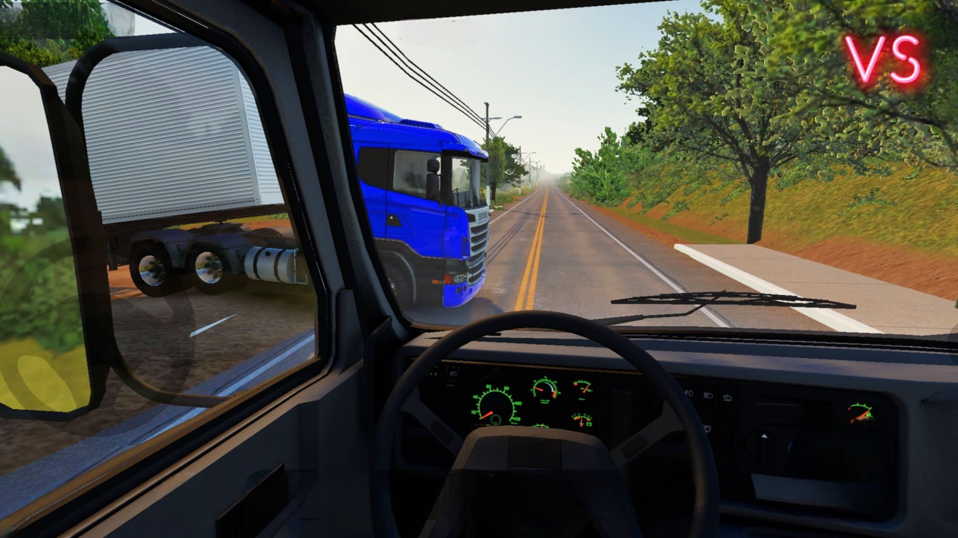 Dirigindo um caminhão na Rodovia