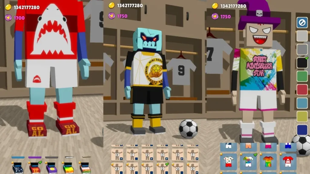 Todas as comemorções, camisas e chuteiras desbloqueadas em Mini Soccer Star