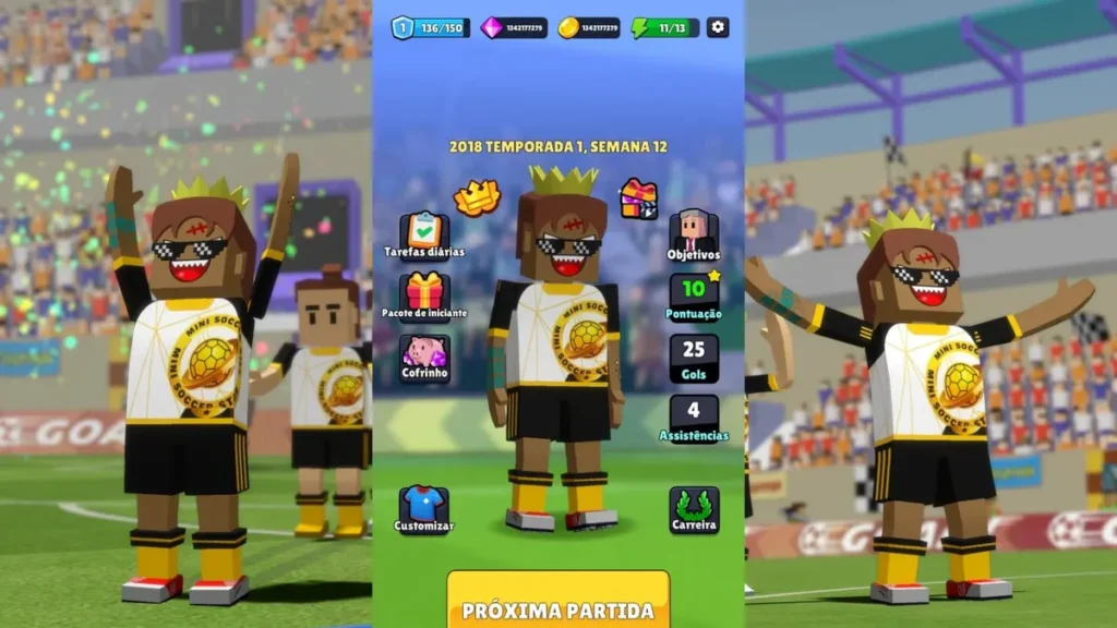 Todos os personagens liberados em Mini Soccer Star